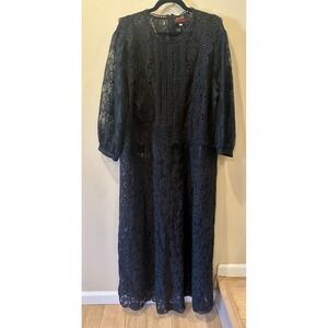 ellen tracy black lace dress CUT OUT DETAIL JERSEY DRESS Black / L main image 1